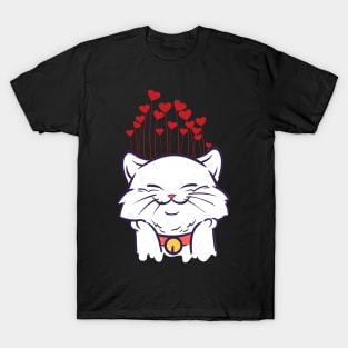 Cat Love Hearts Funny Adorable Design Perfect for Cat Owners and Cat Lovers T-Shirt